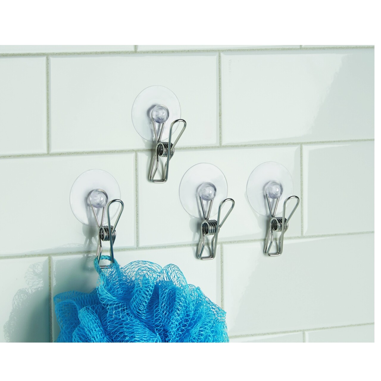 Set 4 carlige cu ventuza Basic, iDesign, 4.5x4x7 cm, plastic/inox - imagine 7